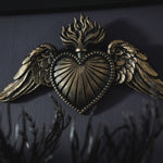 Load image into Gallery viewer, Decor Destash - Winged Flaming Heart Plaque
