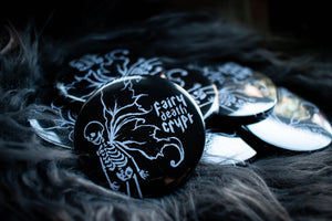 Fairy Death Crypt Button Pin