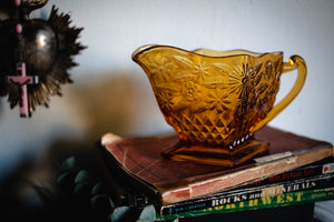 Golden Amber Vintage Glass Set