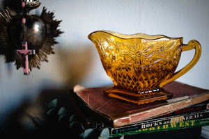 Golden Amber Vintage Glass Set